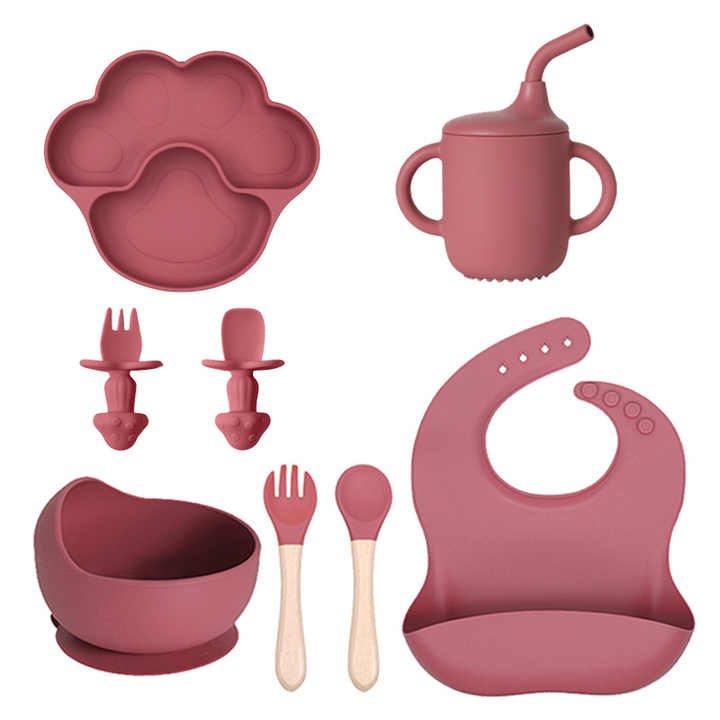 Silicone Baby Feeding Set for Newborns - New Bear Feeding Set 8 - Free Gift 