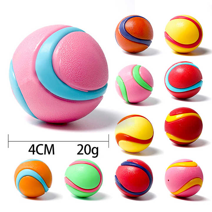 Small 4cm Bounce Elastic Rubber Ball Animal Dog Toys 