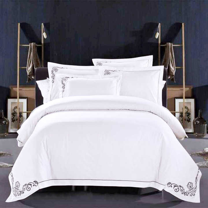 Wholesale luxury 5 star hotel embroidered bed linen in duvet cover sets 