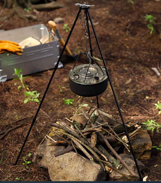 حامل ثلاثي القوائم محمول 5 أقسام للمخيمات . Portable 5 Section Adjustable Camping Tripod Aluminum