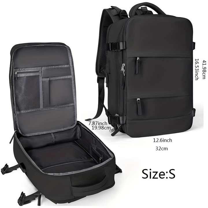 New Small Backpack Double Zipper USB Port Backpack 