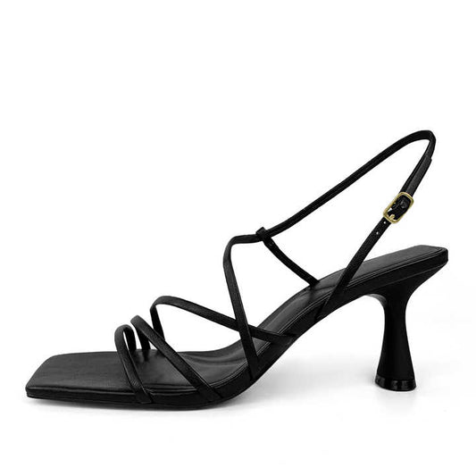 high-heeled leather shoes 