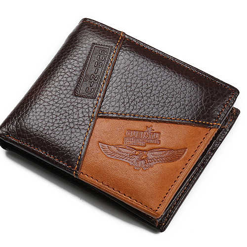 محفظة قصيرة مفتوحة من جلد البقر الأصلي . New Design Genuine Cowhide Leather Short Open