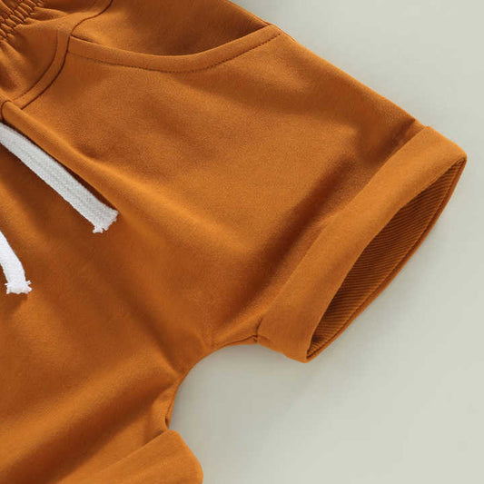 White Letter Short Sleeve Design -طقم ملابس صيفي