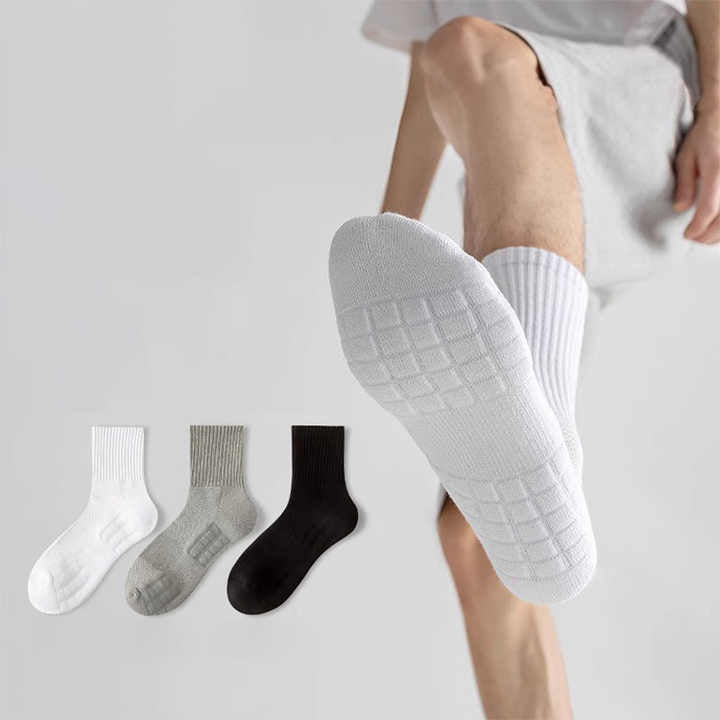 Custom Logo Gym Tennis Socks Mid Crew Solid Color Athletic Ankle 