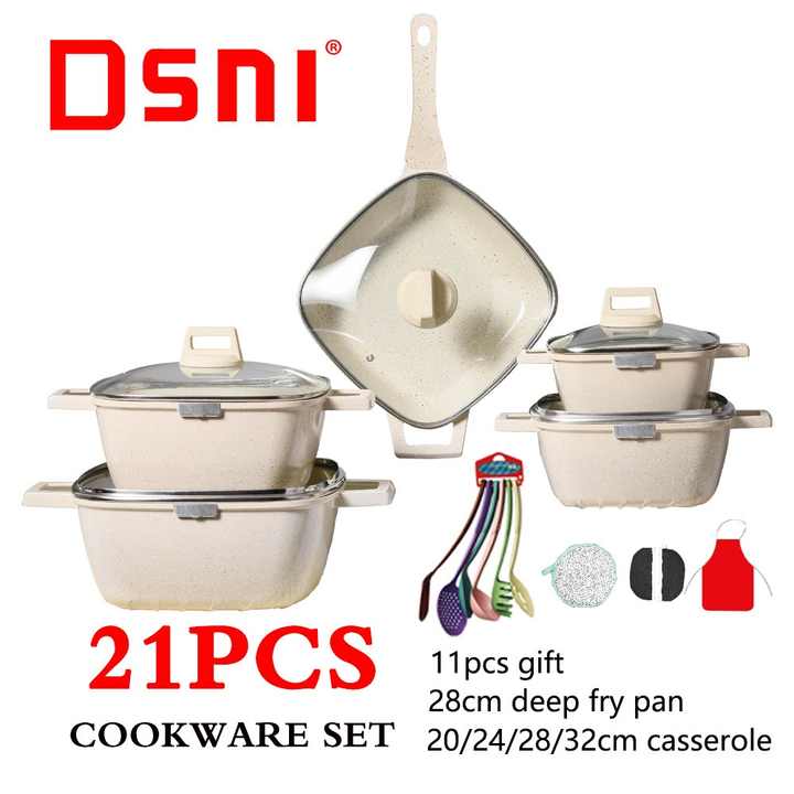 Home metal square pot set 