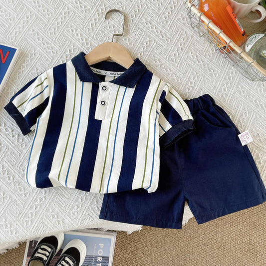 ملابس صيفية للأولاد بدلة أنيقة على الطراز . ANSZKTN Boys Summer Clothes