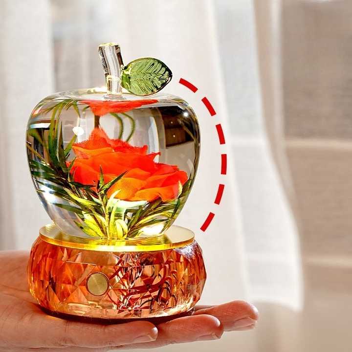Crystal Glue Apple Night Light Night Light Christmas Gift Creative Luminous Decoration 