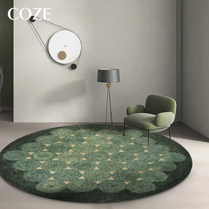 Original design color block round living room rug round living room Nordic style living room carpet and simple bedroom blanket 