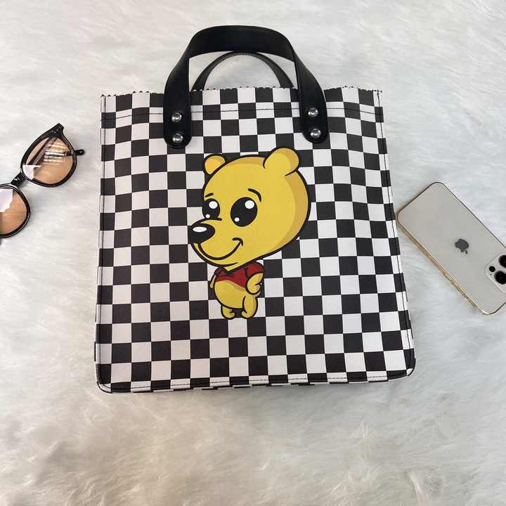Women's Cartoon Printed Leather Waterproof Bag for Little Girls 