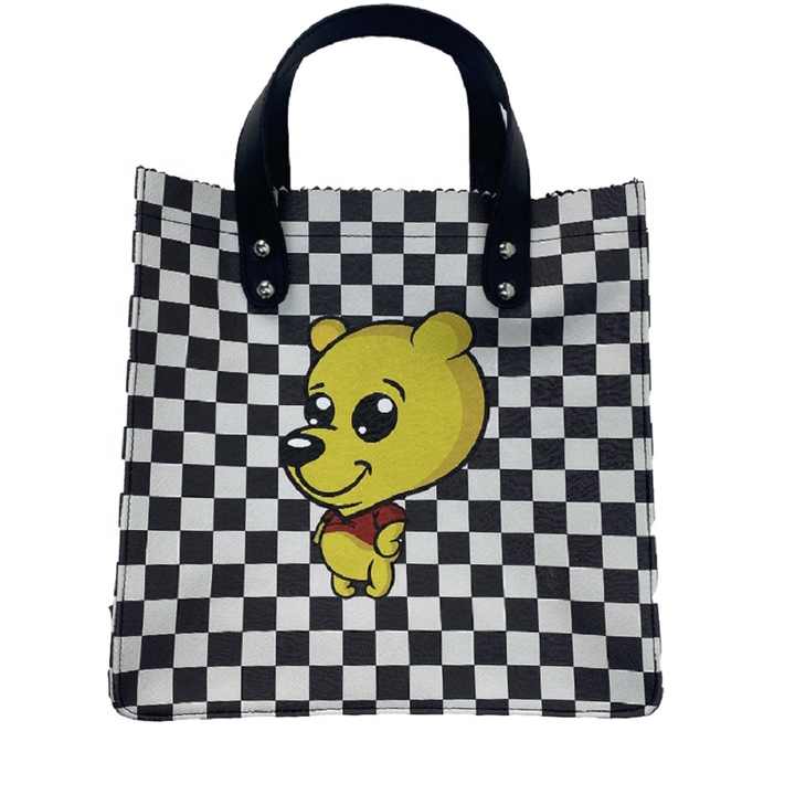 Women's Cartoon Printed Leather Waterproof Bag for Little Girls 