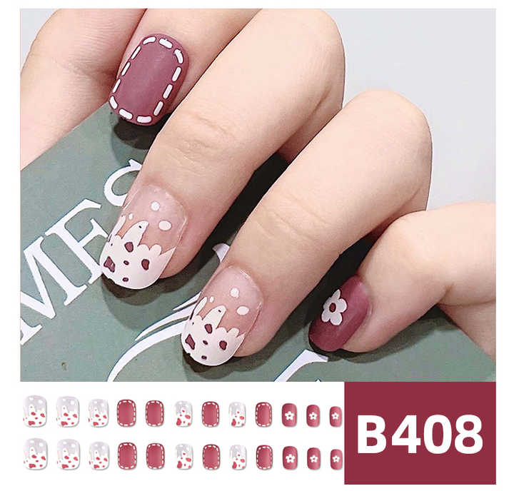 Cute Short Square-Fake Nails 