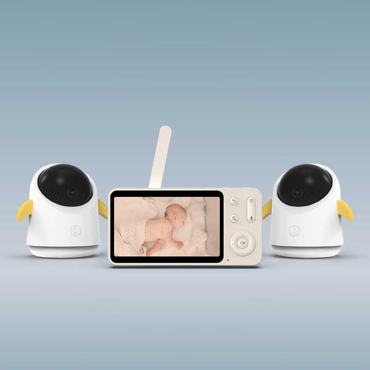 Wireless WiFi Baby Monitor with Two-Way Audio, Night Vision, Built-in Cry Feeding Reminder, Convenient and Powerful GHz 
