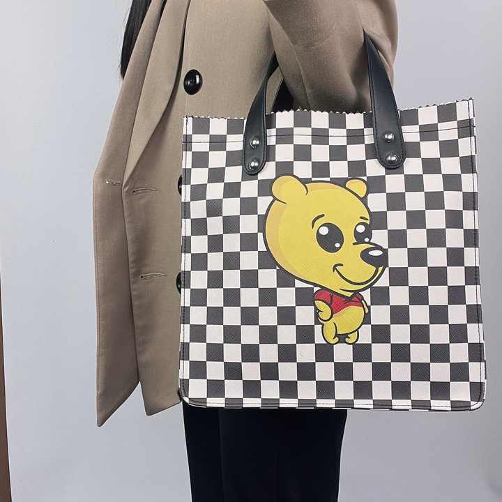 Women's Cartoon Printed Leather Waterproof Bag for Little Girls 