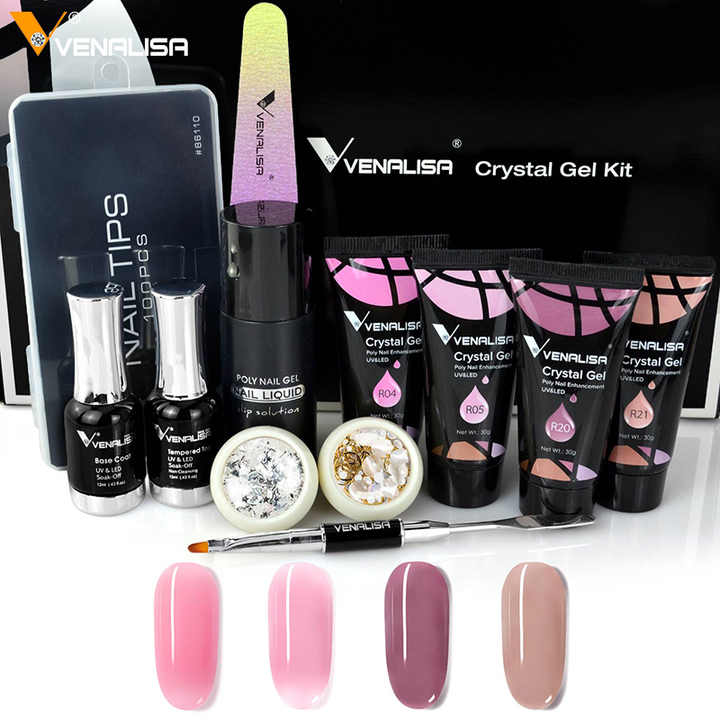 Venalisa Nails Complete Kit Gel for Extension Semi Permanent Poly Nail Gel 