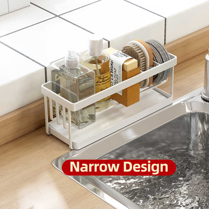 Kitchen &amp; Tabletop Japanese Style White High Quality Kitchen Drain Basket Sink Sponge Rack Cutlery Rack Bathroom Storage Rack 