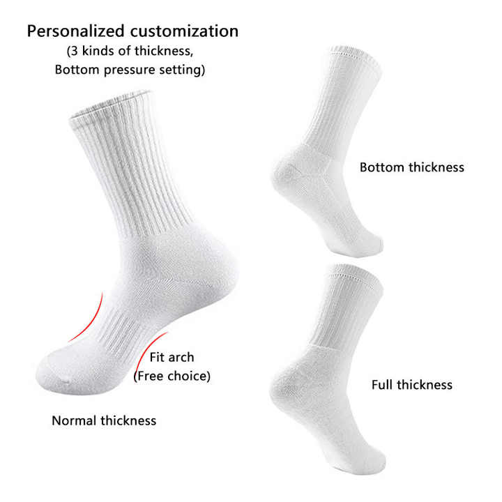 Custom Design Your Own Ribbed Basketball Socks Plain White Sports Logo Custom Socks 