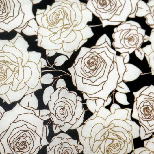 Cotton Fabrics for Clothin أقمشة قطنية -  Liberty London للملابس بطباعة رقمية لزهرة الورد
