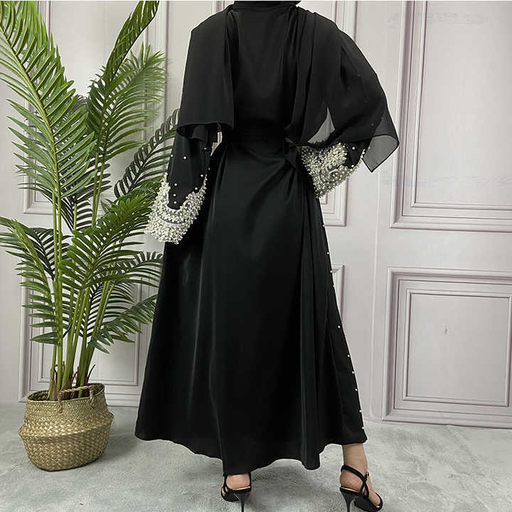 Women's abayas studded with pearls 