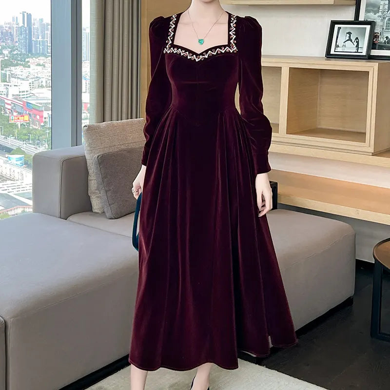Elegant women's winter dress