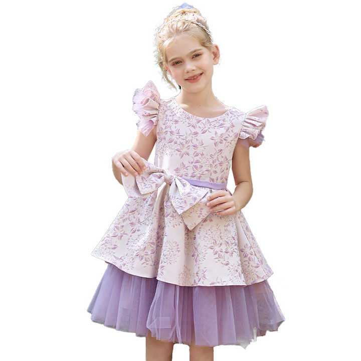Children's Clothing Ball Gown for Kids-فستان أميرة صيفي بنفسجي