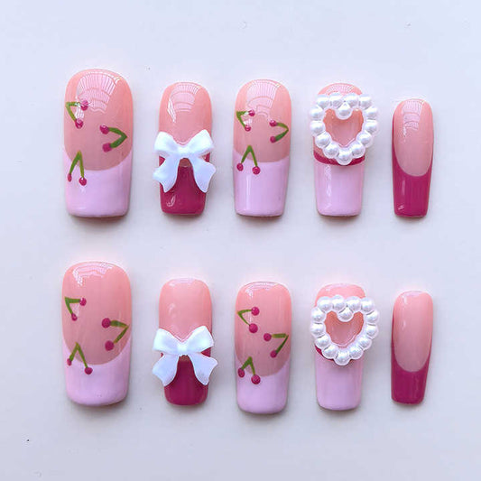 Hot Selling French Style Multi Size Long Nails