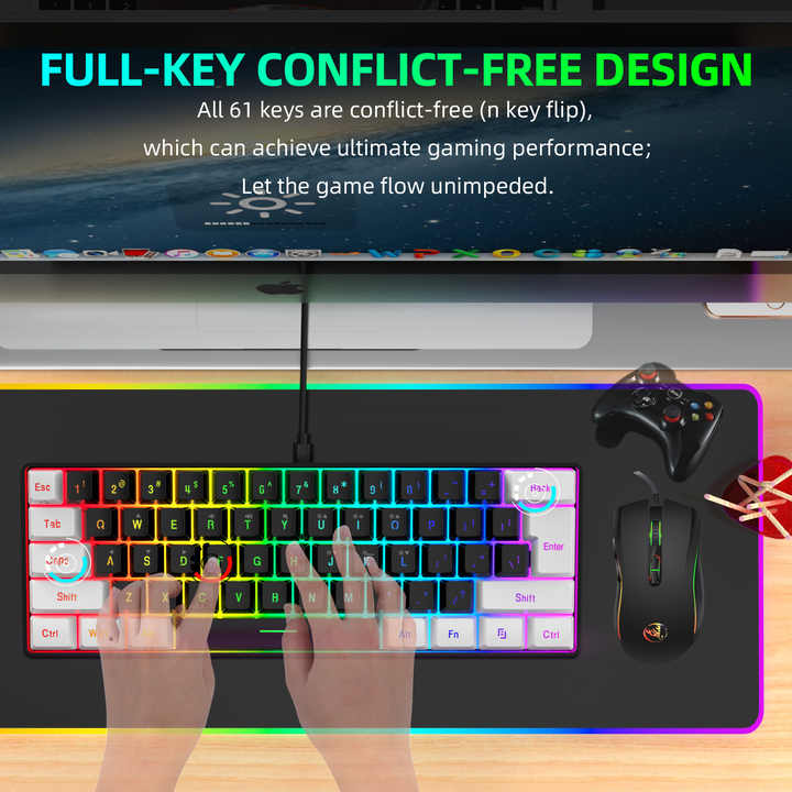 مجموعة ألعاب صغيرة محمولة . Portable Mini Gaming Mouse Combo