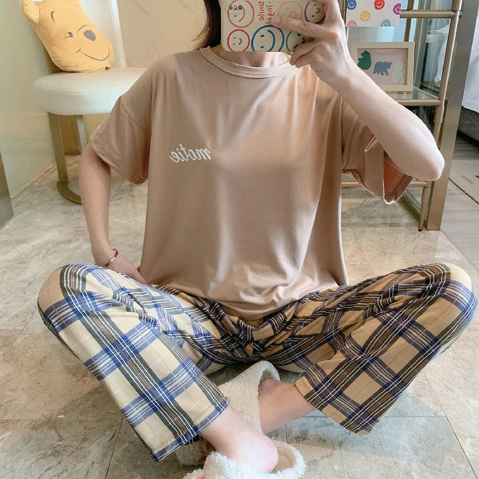 Women's long-sleeved pajamas 