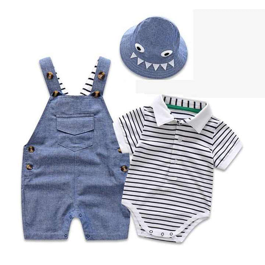 Baby Boy Summer Outfit Setملابس صيفية قطنية للرضع