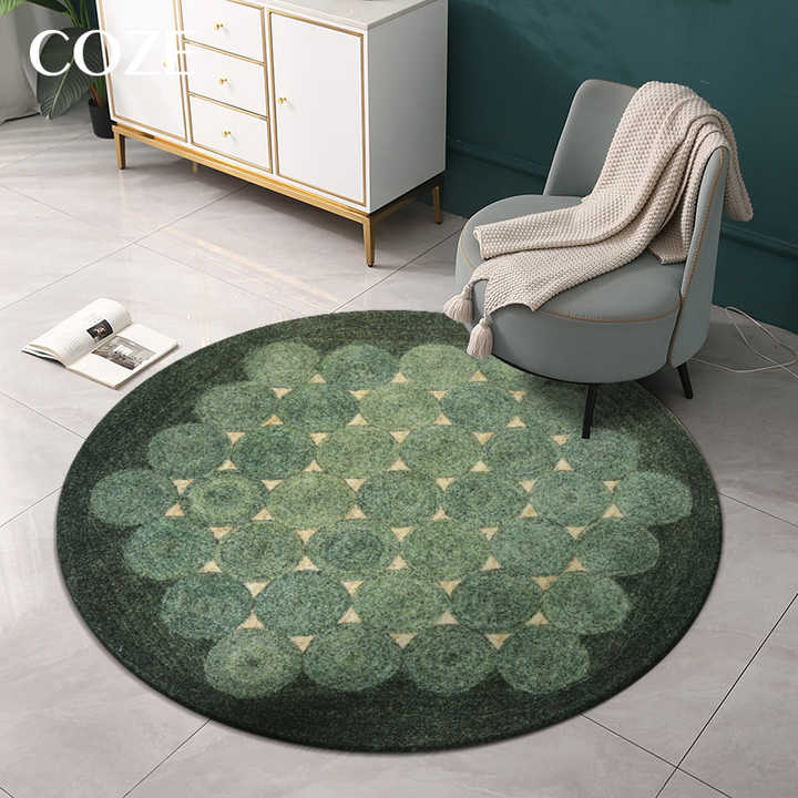 Original design color block round living room rug round living room Nordic style living room carpet and simple bedroom blanket 