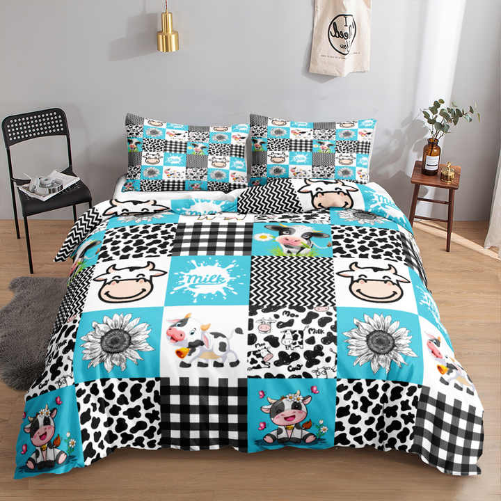 3D Cartoon Duvet Cover Set, 3 Pieces, Boys Girls, Pink 