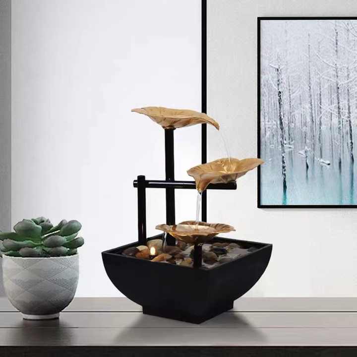 Home Decor Office Decoration Wrought Iron Water Fountain Decoration Indoor Desktop Mini Feng Shui Fountain 