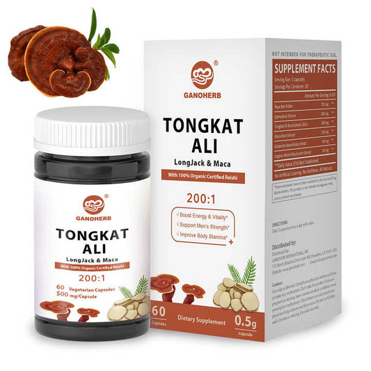 Ganoherb High Quality Organic Tugka Ali and Maca Capsules Om Herbal Supplement for Men Private Label Bulk Supply 