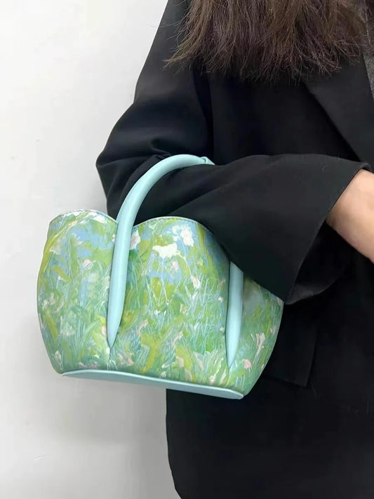 حقائب يد نسائية فاخرة مطبوعة برسومات زيتية