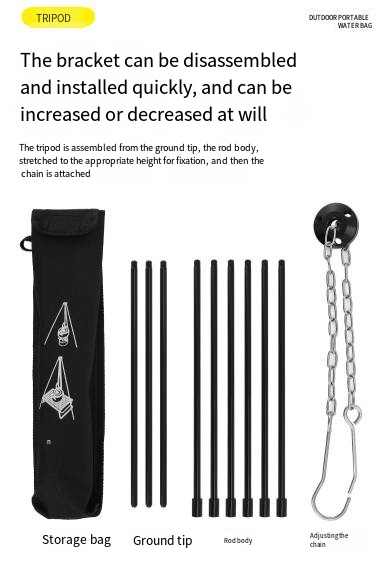 Portable 5 Section Adjustable Camping Tripod Aluminum 