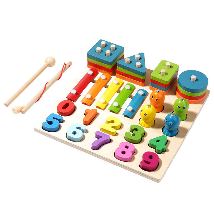 مجموعة مونتيسوري للأشكال الهندسية الأربعة في   Montessori 4-in-1 Geometric Shapes Set