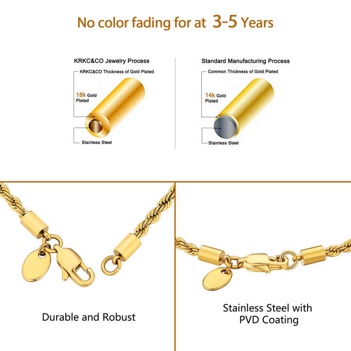 3mm Flexible Braided Rope Chain Bracelet 