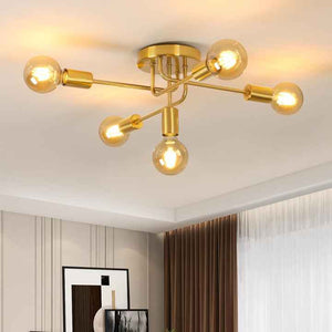 Modern Nordic Pentagram Chandelier Indoor Metal Gold 
