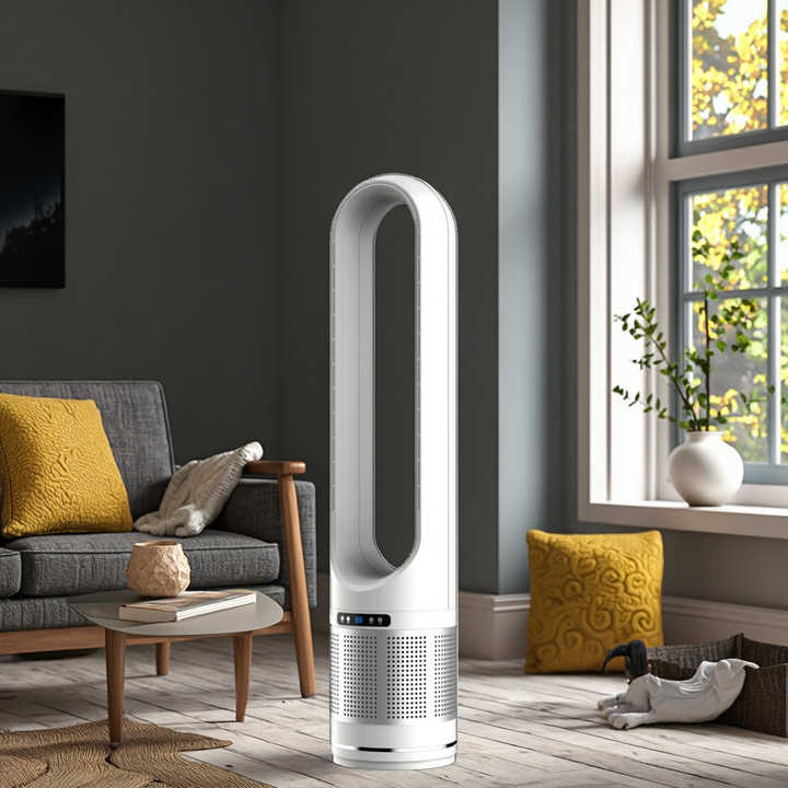 Hepa Filter Air Purifier Bladeless Fan Multifunction Smart Home Floor Plastic Electric Digital Household CB CE ROHS EMC SAA 