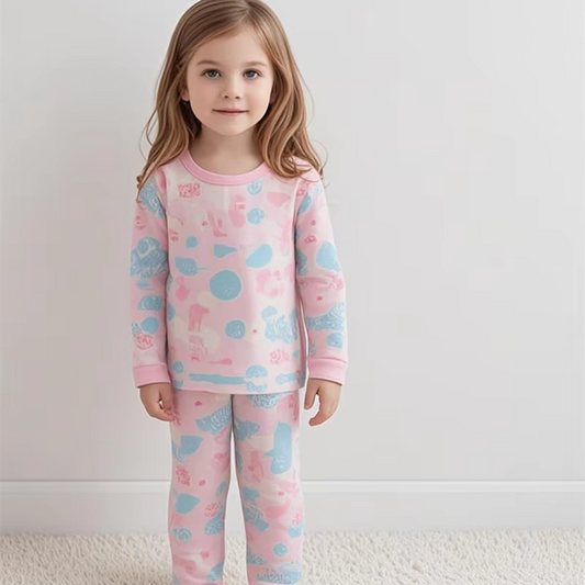 Top Quality Factory Bamboo Pajama Set for Kids Girls Boys Short Sleeve and Pants Soft Breathable Pajamas Custom Print