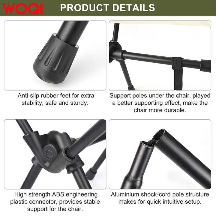 WOQI Portable Lightweight Folding Outdoor Chair Beach 