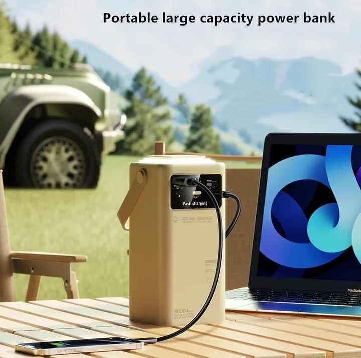 Power bank with cable and lamp 