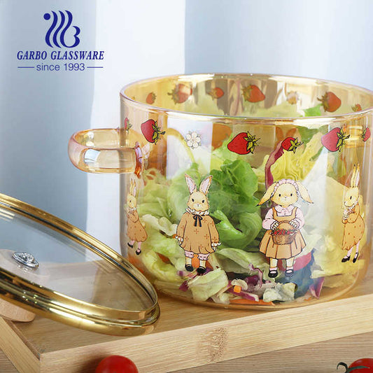 Direct from factory high quality glass cooking pot with glass lid glass cookware glass stove top boiling pot setمن المصنع مباشرة وعاء طهي زجاجي عالي الجودة بغطاء من الزجاج أواني طهي من الزجاج طقم إناء موقد من الزجاج المغلي