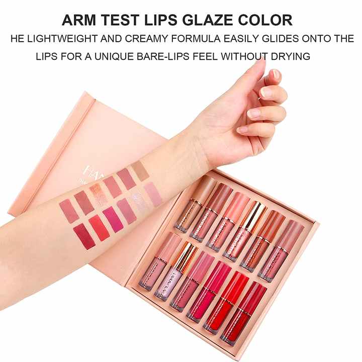 12PCS Matte Liquid Lipstick Set Multi Colors LipGloss  -  مجموعة أحمر شفاه سائل غير لامع مكونة من 12 قطعة،