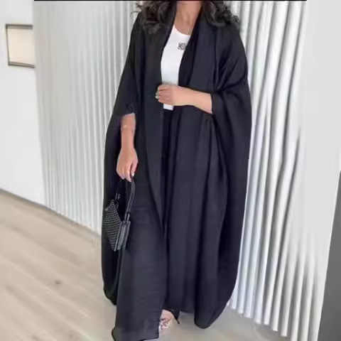 Open abaya with buttons 