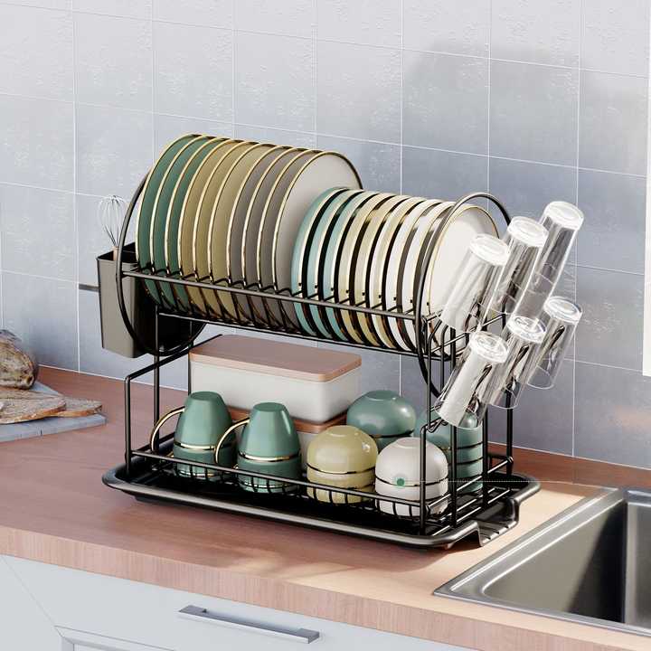 High Quality 2-Tier Kitchen Storage Dish Rack Multifunctional Storage Rack Dish Rack 