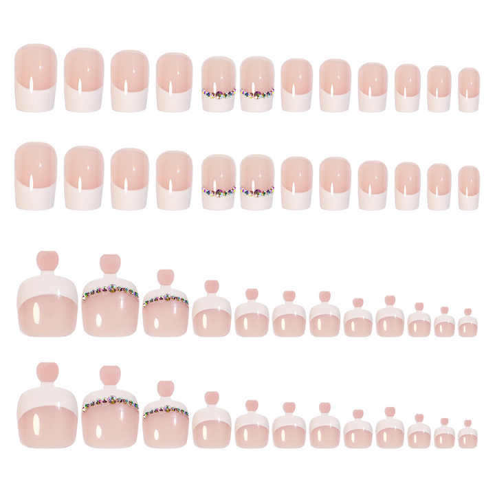 مجموعة أظافر صناعية لليدين والقدمين - Toe and Hand False Nail Set Nude Coffin