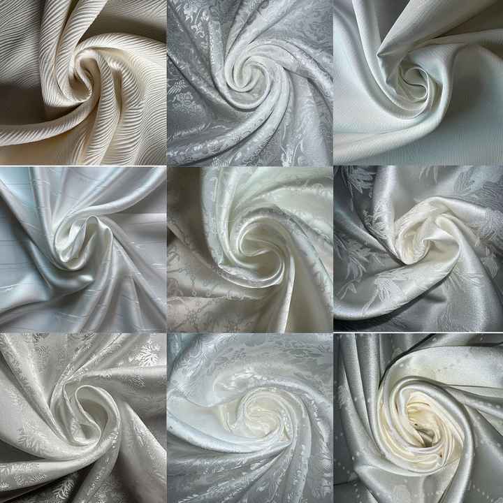 Custom White Silk Jacquard 