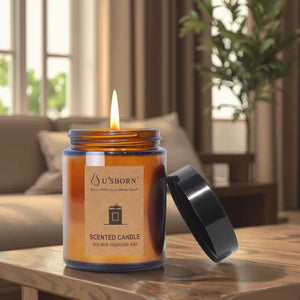 Scented glass candles, miscellaneous supplies