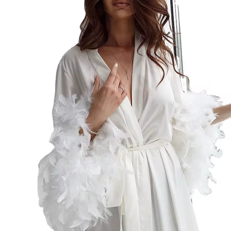 luxurious white robe